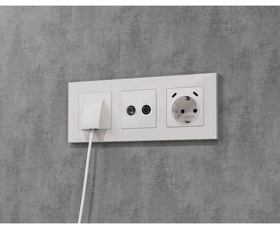 Комплект механизма электрической розетки 2USB С+C 20W с/з на винтовых зажимах 16A-250V Alfa Белый ма, изображение 2