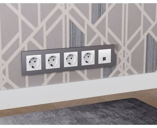 Комплект механизма компьютерной розетки RJ-45 экранированной с автоматической защитной шторкой Alfa, изображение 3