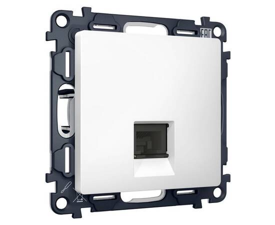 Комплект механизма компьютерной розетки RJ-45 экранированной с автоматической защитной шторкой Alfa, изображение 5