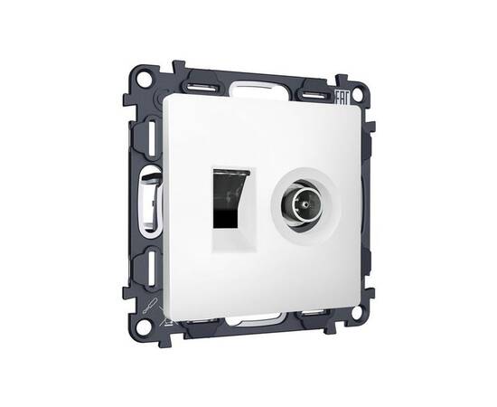 Комплект механизма розетки компьютерной + TV оконечной RJ-45 с автоматической защитной шторкой Alfa, изображение 3