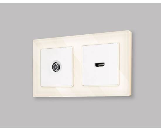 Комплект механизма TV розетки оконечной экранированной 5-1000MHz 3dB Alfa Белый матовый Quant Ambrel