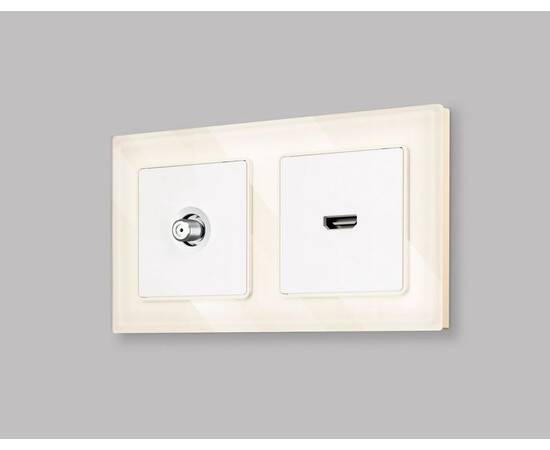 Комплект механизма TV розетки SAT 5-2400MHz 3.5dB Alfa Белый матовый Quant Ambrella Volt MA133050 (A