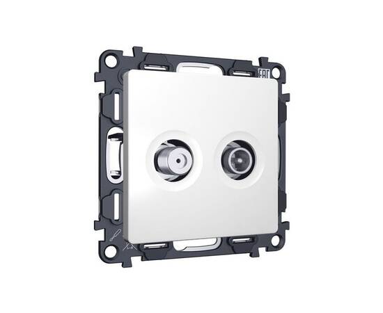 Комплект механизма розетки TV оконечной + SAT 5-862MHz 3.5dB/950-2150MHz 3.5dB Alfa Белый матовый Qu, изображение 3