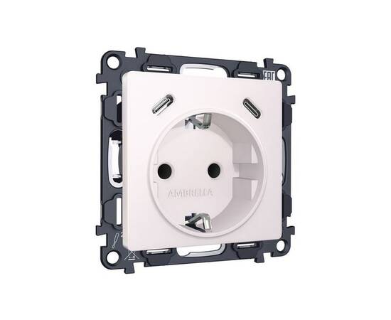 Комплект механизма электрической розетки 2USB С+C 20W Ambrella Volt MA210510 (быстрая зарядка) с/з н, изображение 3
