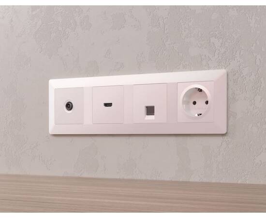 Комплект механизма компьютерной розетки RJ-45 экранированной с автоматической защитной шторкой Alfa