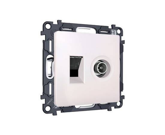 Комплект механизма розетки компьютерной + TV оконечной RJ-45 с автоматической защитной шторкой Alfa, изображение 3