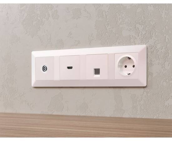 Комплект механизма TV розетки оконечной экранированной 5-1000MHz 3dB Alfa Жемчуг Quant Ambrella Volt