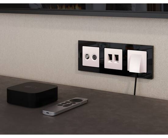 Комплект механизма розетки TV оконечной + SAT 5-862MHz 3.5dB/950-2150MHz 3.5dB Alfa Жемчуг Quant Amb