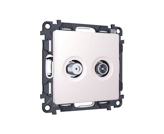 Комплект механизма розетки TV оконечной + SAT 5-862MHz 3.5dB/950-2150MHz 3.5dB Alfa Жемчуг Quant Amb, изображение 3