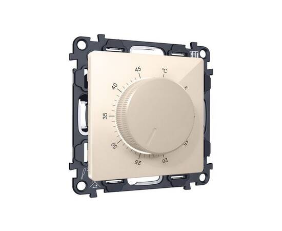 Комплект механизма терморегулятора с датчиком для теплого пола с подсветкой 16A-250V Alfa Бежевый гл, изображение 3