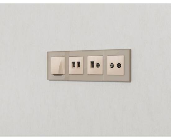 Комплект механизма розетки компьютерной + TV оконечной RJ-45 с автоматической защитной шторкой Alfa