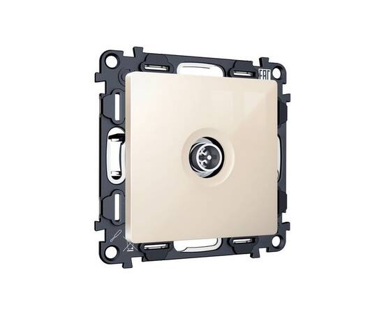 Комплект механизма TV розетки оконечной экранированной 5-1000MHz 3dB Alfa Бежевый глянец Quant Ambre, изображение 3