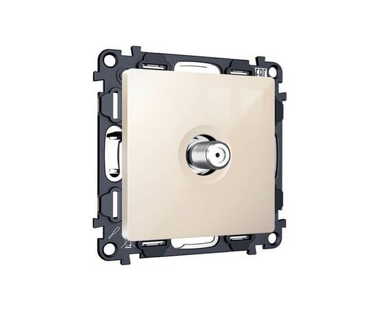 Комплект механизма TV розетки SAT 5-2400MHz 3.5dB Alfa Бежевый глянец Quant Ambrella Volt MA313050 (, изображение 3