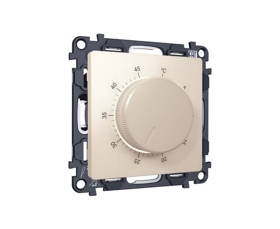 Комплект механизма терморегулятора с датчиком для теплого пола с подсветкой 16A-250V Alfa Бежевый ма, изображение 3