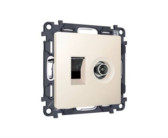 Комплект механизма розетки компьютерной + TV оконечной RJ-45 с автоматической защитной шторкой Alfa, изображение 4