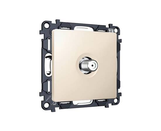 Комплект механизма TV розетки SAT 5-2400MHz 3.5dB Alfa Бежевый матовый Quant Ambrella Volt MA333050, изображение 3