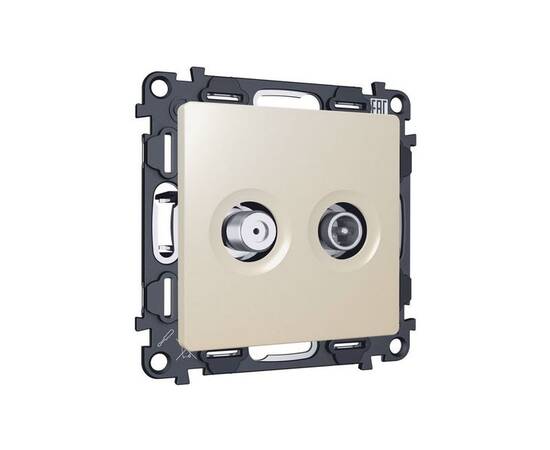 Комплект механизма розетки TV оконечной + SAT 5-862MHz 3.5dB/950-2150MHz 3.5dB Alfa Бежевый матовый, изображение 4