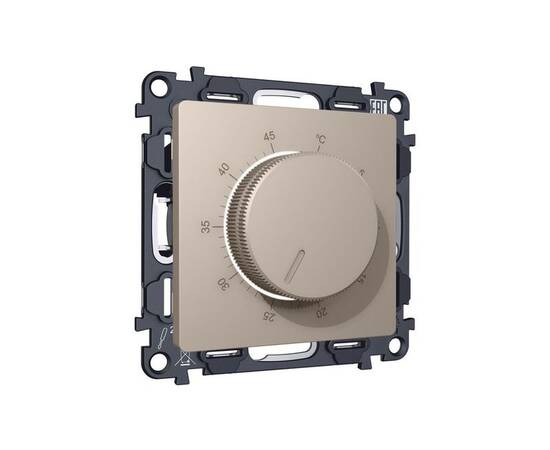 Комплект механизма терморегулятора с датчиком для теплого пола с подсветкой 16A-250V Alfa Серо-бежев, изображение 3