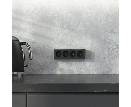 Розетка четверная с заземлением и шторками Werkel Gallant черный/хром W5072258 4690389218026 a071254, изображение 3