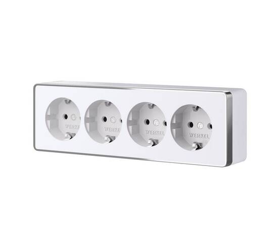 Розетка четверная с заземлением и шторками Werkel Gallant (белый) W5072210 4690389218002 a071252
