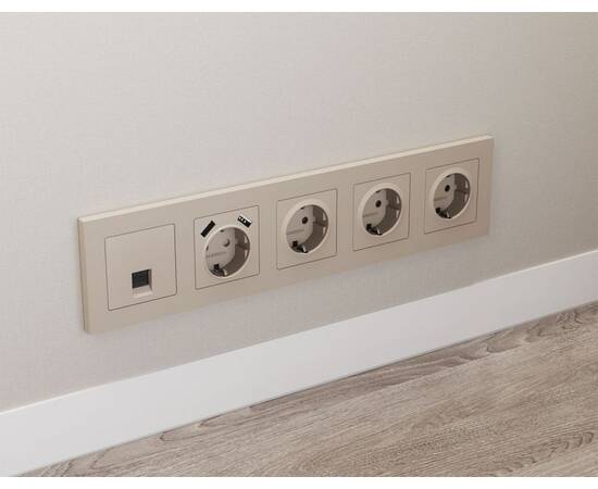 Комплект мех-ма компьютерной розетки RJ-45 экранированной с автоматической защитной шторкой Alfa Сер