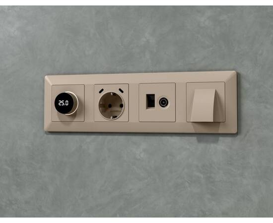 Комплект механизма розетки компьютерной + TV оконечной RJ-45 с автоматической защитной шторкой Alfa