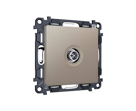 Комплект механизм TV розетки оконечной экранированной 5-1000MHz 3dB Alfa Серо-бежевый матовый Quant, изображение 3