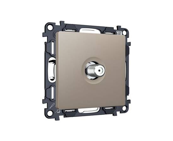 Комплект механизма TV розетки SAT 5-2400MHz 3.5dB Alfa Серо-бежевый матовый Quant Ambrella Volt MA37, изображение 2