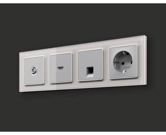 Комплект механизма компьютерной розетки RJ-45 экранированной с автоматической защитной шторкой Alfa