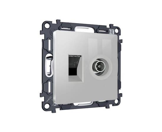 Комплект механизма розетки компьютерной + TV оконечной RJ-45 с автоматической защитной шторкой Alfa, изображение 3