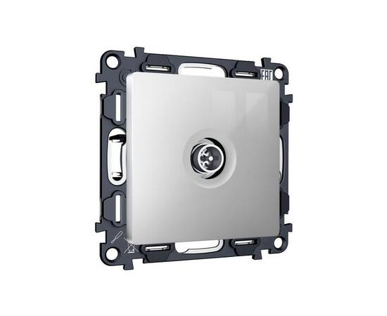 Комплект механизм TV розетки оконечной экранированной 5-1000MHz 3dB Alfa Серебро глянец Quant Ambrel, изображение 3