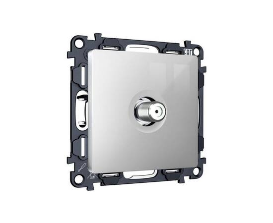 Комплект механизма TV розетки SAT 5-2400MHz 3.5dB Alfa Серебро глянец Quant Ambrella Volt MA413050 (, изображение 3