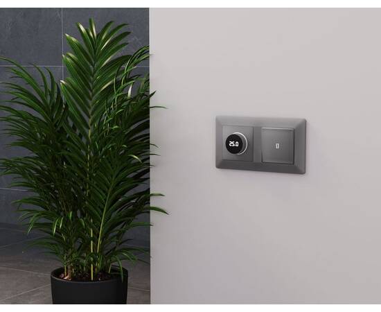 Комплект механизма терморегулятора с цифровым дисплеем с подсветкой и датчиком для теплого пола Alfa