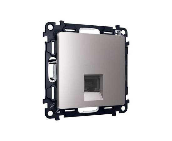 Комплект механизма компьютерной розетки RJ-45 экранированной с автоматической защитной шторкой Alfa, изображение 3