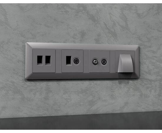 Комплект механизма розетки компьютерной + TV оконечной RJ-45 с автоматической защитной шторкой Alfa