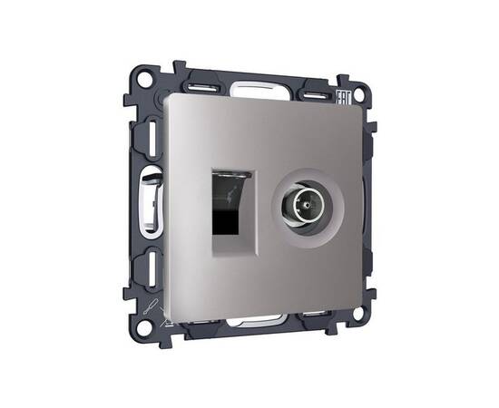 Комплект механизма розетки компьютерной + TV оконечной RJ-45 с автоматической защитной шторкой Alfa, изображение 3