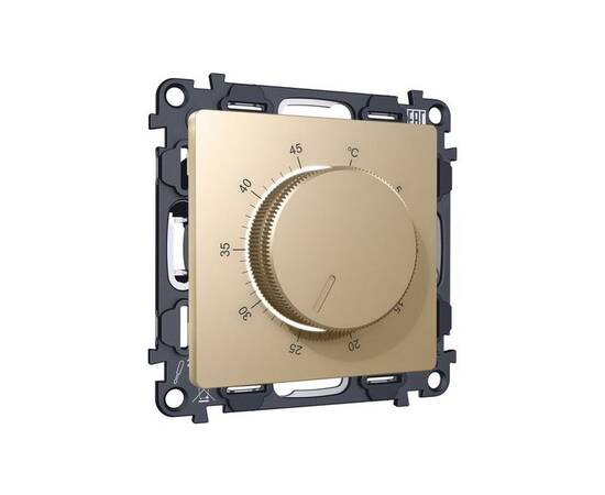 Комплект механизма терморегулятора с датчиком для теплого пола с подсветкой 16A-250V Alfa Шампань Qu, изображение 3
