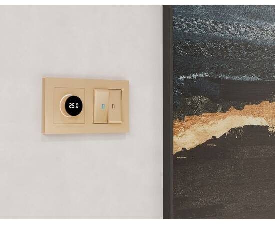 Комплект механизма терморегулятора с цифровым дисплеем с подсветкой и датчиком для теплого пола 16A