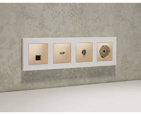 Комплект механизма компьютерной розетки RJ-45 экранированной с автоматической защитной шторкой Alfa