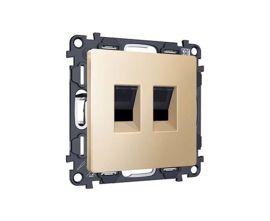 Комплект механизма компьютерной двойной розетки RJ-45 Ambrella Volt MA612110 (8P8C) CAT6 с автоматич, изображение 3