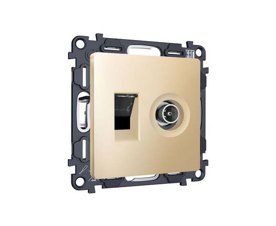 Комплект механизма розетки компьютерной + TV оконечной RJ-45 с автоматической защитной шторкой Alfa, изображение 3