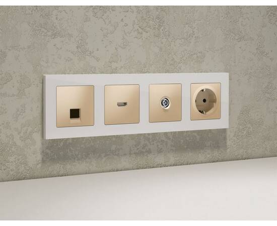 Комплект механизма TV розетки оконечной экранированной 5-1000MHz 3dB Alfa Шампань Quant Ambrella Vol