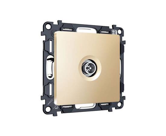 Комплект механизма TV розетки оконечной экранированной 5-1000MHz 3dB Alfa Шампань Quant Ambrella Vol, изображение 3