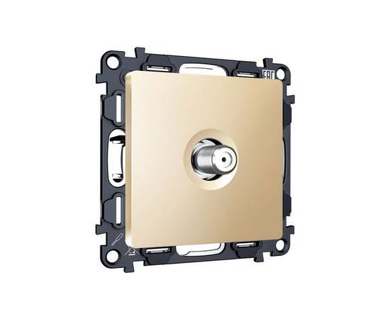 Комплект механизма TV розетки SAT 5-2400MHz 3.5dB Alfa Шампань Quant Ambrella Volt MA613050 (AP6130,, изображение 3