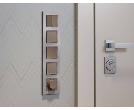 Комплект механизма 2-клавишного перекрестного выключателя 10A-250V Alfa Темная бронза матовый Quant