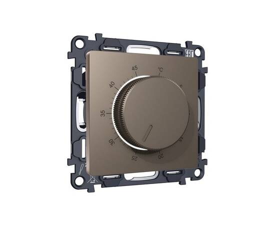 Комплект механизма терморегулятора с датчиком для теплого пола с подсветкой 16A-250V Alfa Темная бро, изображение 3