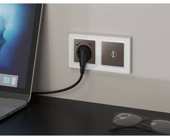 Комплект механизма TV розетки оконечной экранированной 5-1000MHz 3dB Alfa Темная бронза матовый Quan