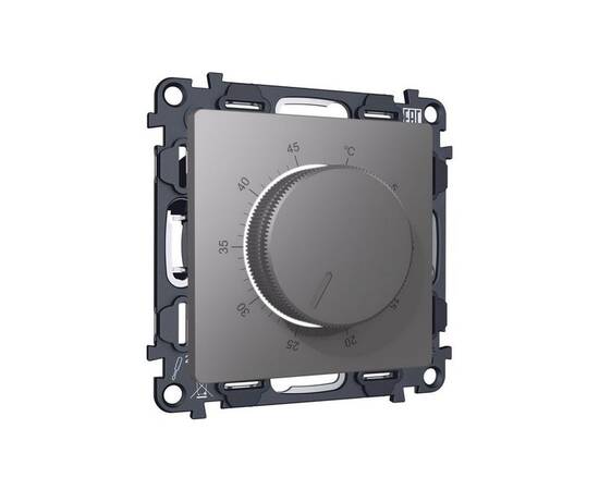 Комплект механизма терморегулятора с датчиком для теплого пола с подсветкой 16A-250V Alfa Антрацит с, изображение 3