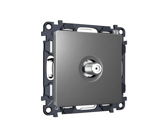 Комплект механизма TV розетки SAT 5-2400MHz 3.5dB Alfa Антрацит серый Quant Ambrella Volt MA663050 (, изображение 3