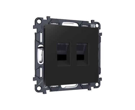 Комплект механизма компьютерной двойной розетки RJ-45 Ambrella Volt MA812110 (8P8C) CAT6 с автоматич, изображение 3